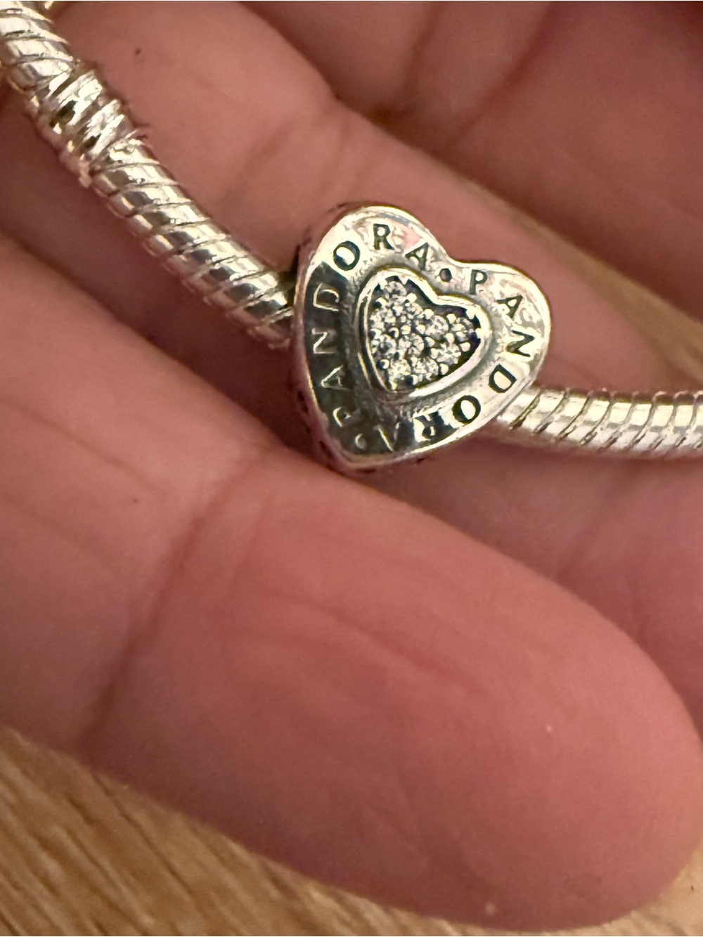 Pandora Silver Heart CZ Pavé Charm - Silver Tone